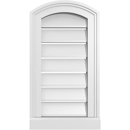 Ekena Millwork Arch Top Surface Mount PVC Gable Vent w/ 2"W x 2"P Brickmould Sill Frame, 12"W x 20"H GVPAR12X2003SN